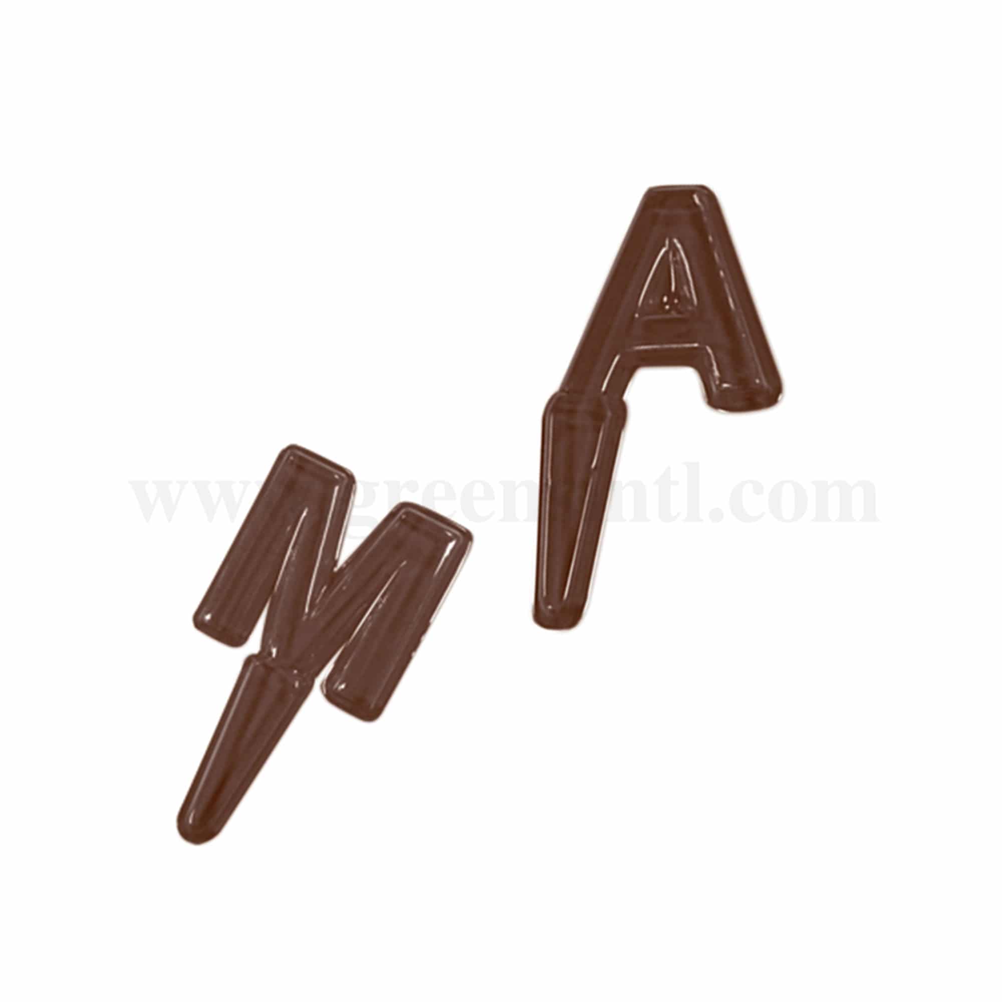MARTELLATO Polyethylene Chocolate Moulds Choco Stick Letters 'A' To 'M' -50 x 25  x h 3 mm