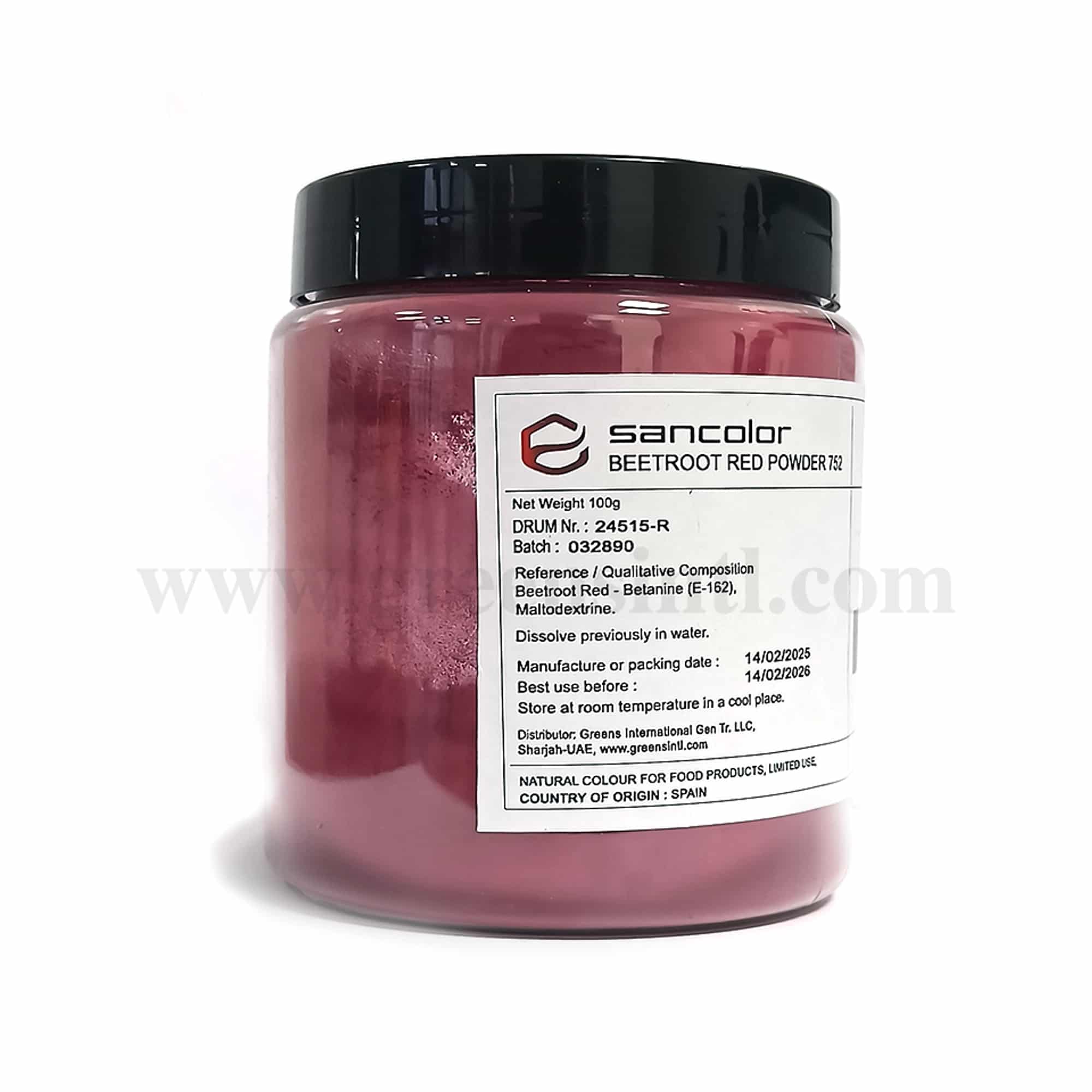 SANCOLOR Natural Food Color Powder Beetroot Red 100 g