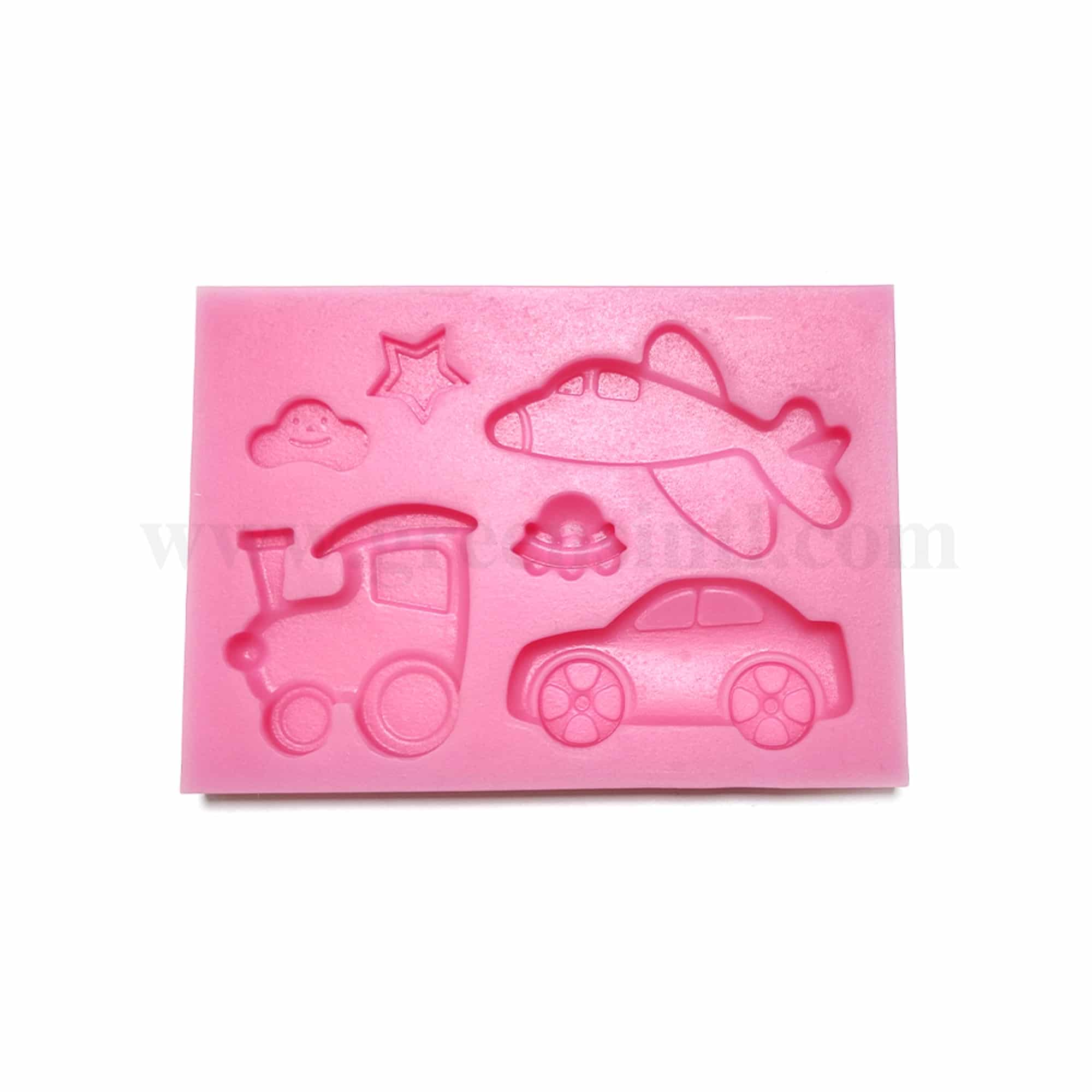 GREENS CHOICE Silicone Mould Train, Plane, Car 120 x 80 mm