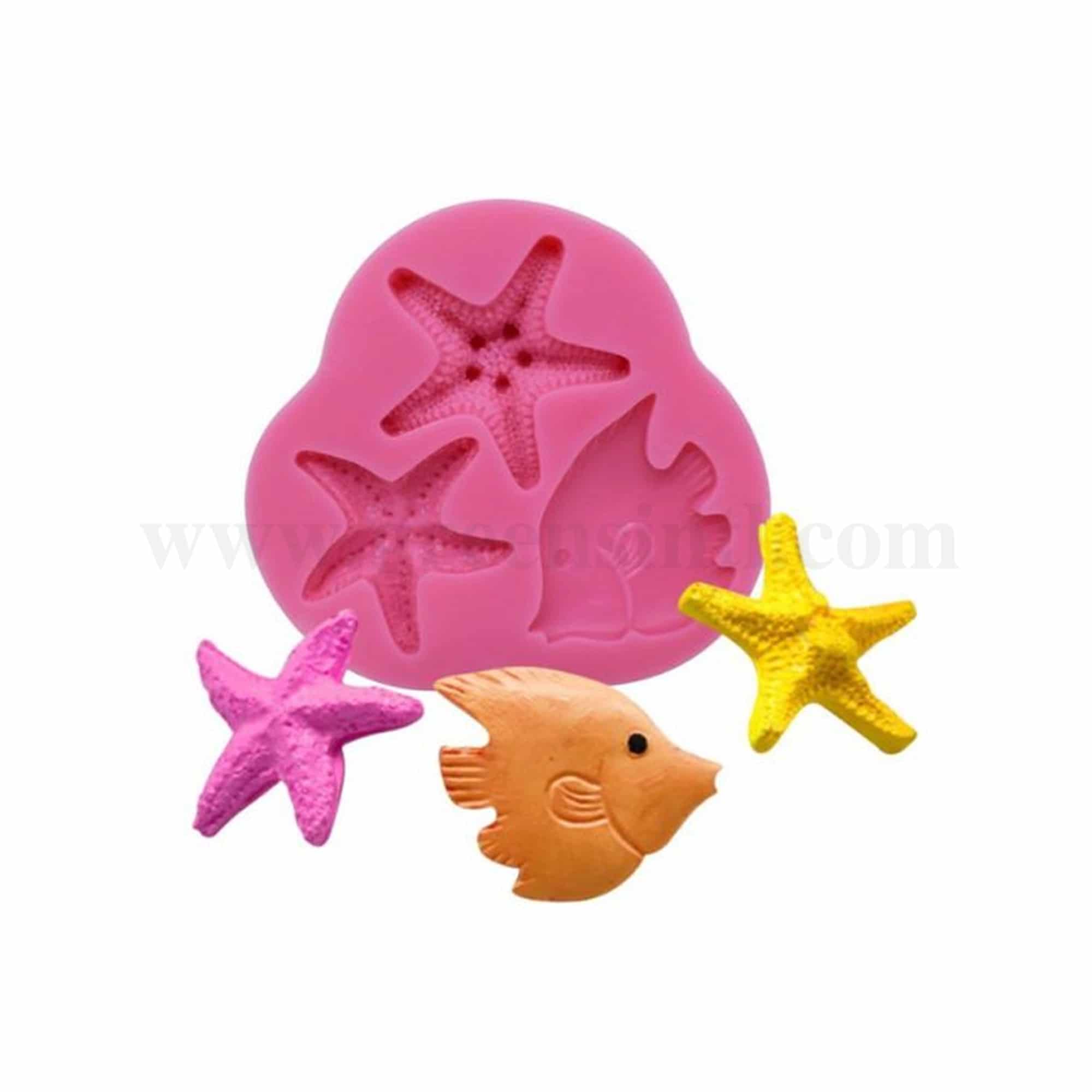 GREENS CHOICE Silicone Mould Fish & Star Fish 88 x 85 x 14 mm