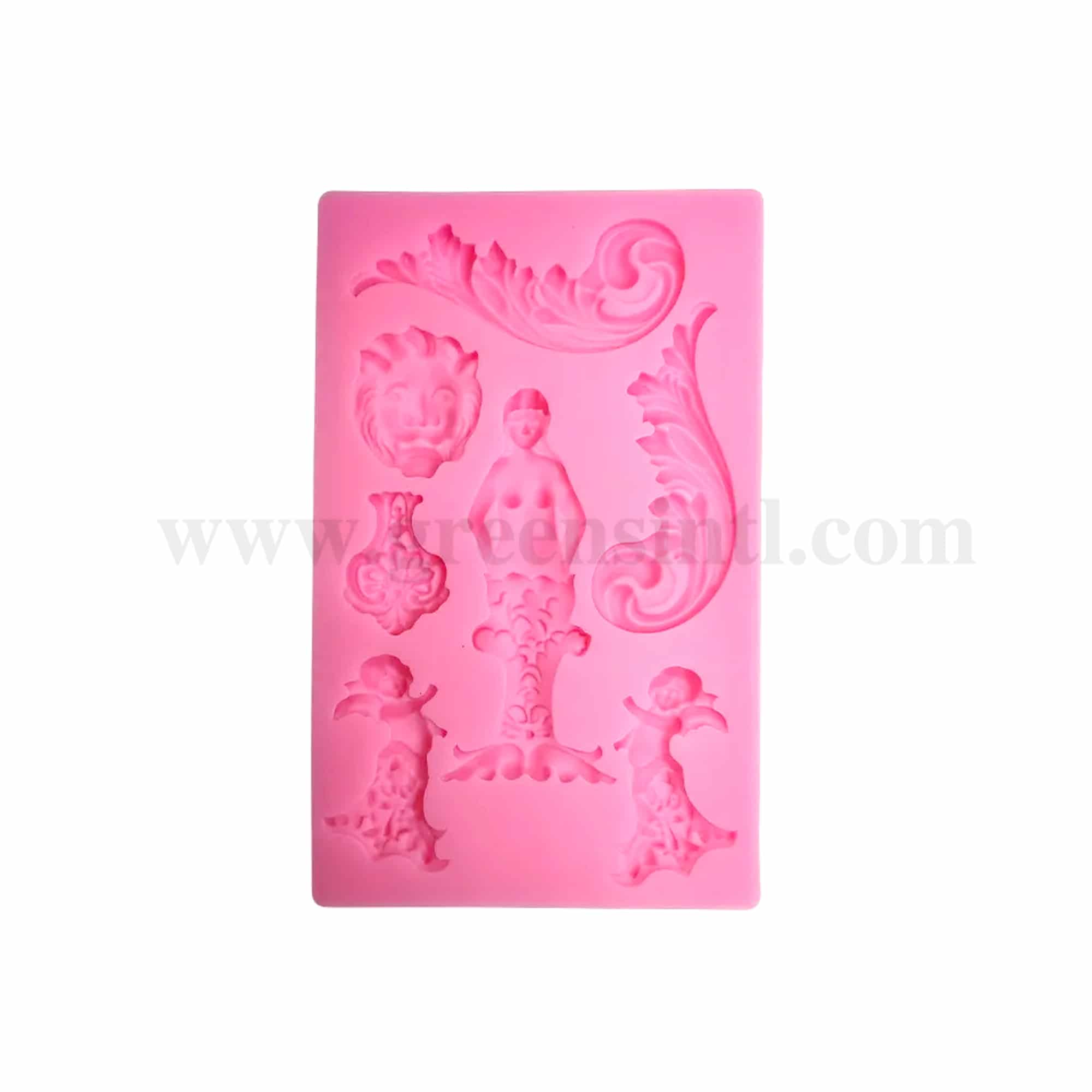 GREENS CHOICE Silicone Mould  Mermaid ,Loin Face & Designs 198 x 124 mm