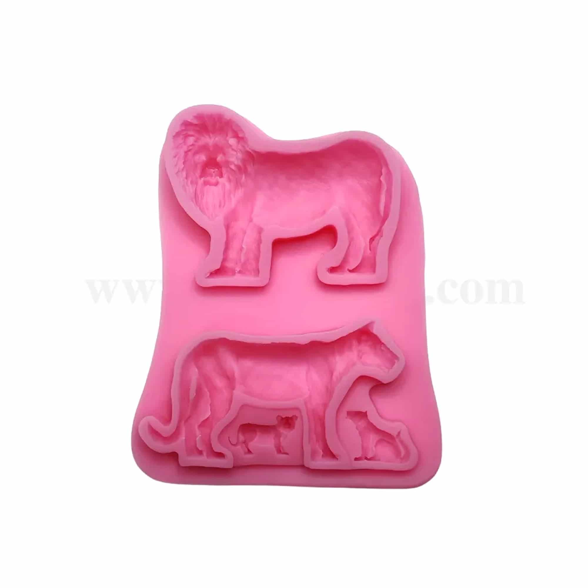 GREENS CHOICE Silicone Mould Lion  and Lioness 128 x 155 x 25 mm