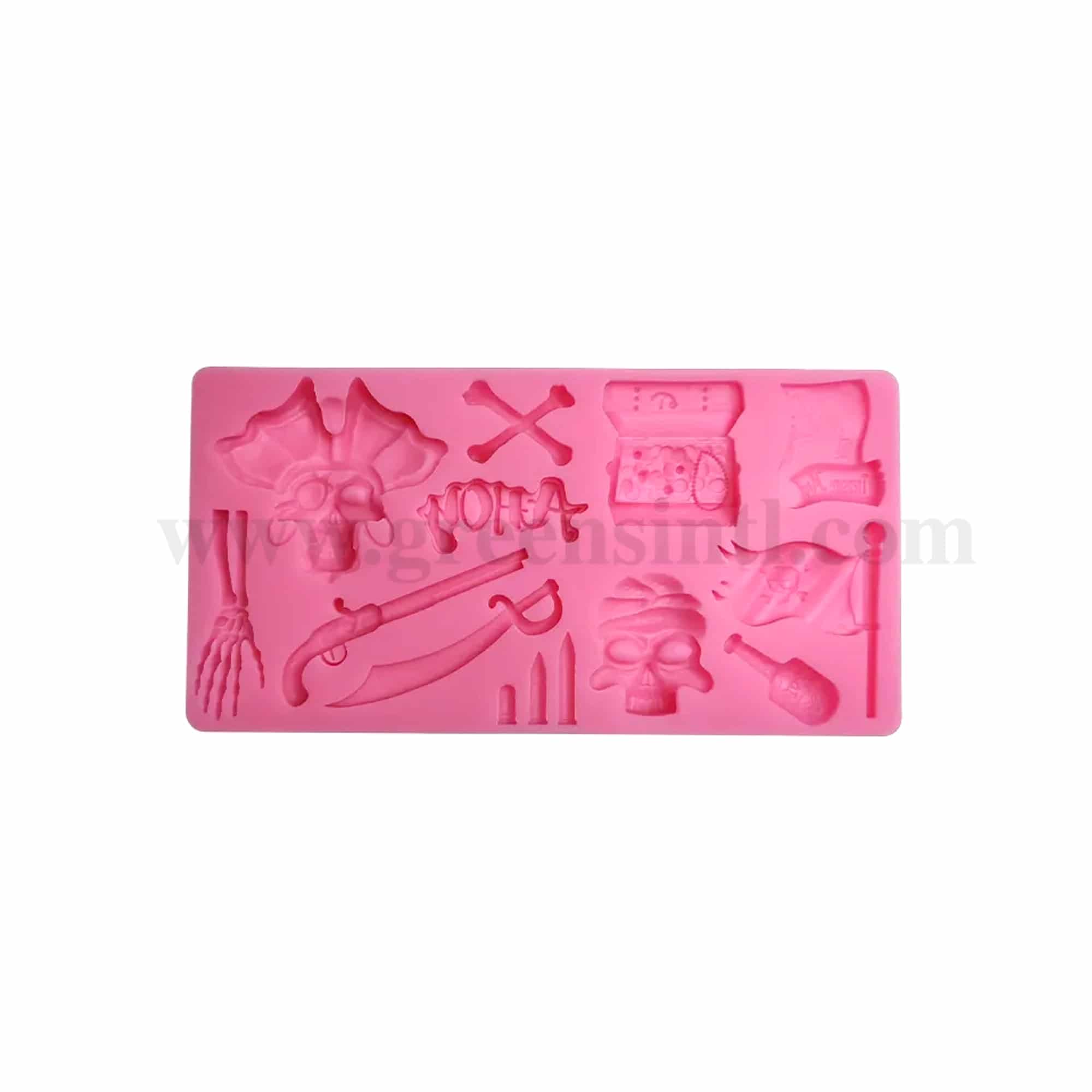 GREENS CHOICE Silicone Mould Pirates Theme 185 x 94 x 14 mm