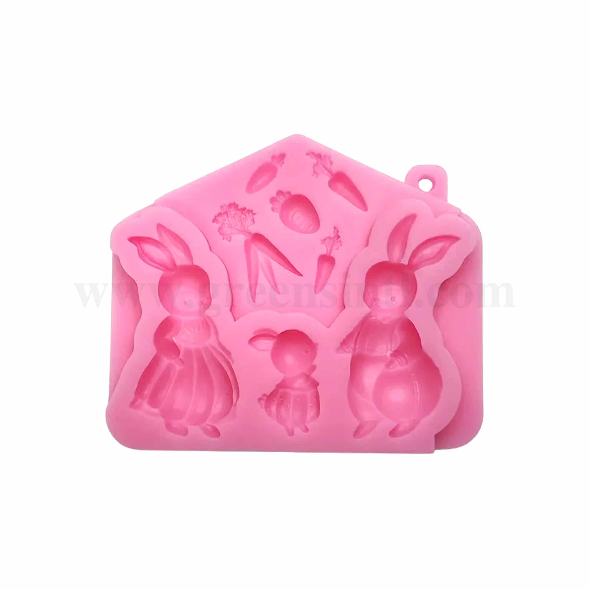 GREENS CHOICE Silicone Mould Rabbits and Carrot 106 x 88 x 15 mm