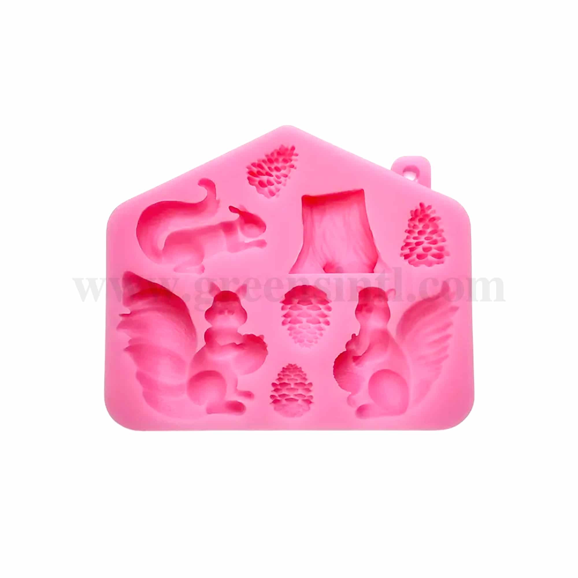 GREENS CHOICE Silicone Mould  Squirrels and Nuts 105 x 87 x 15 mm