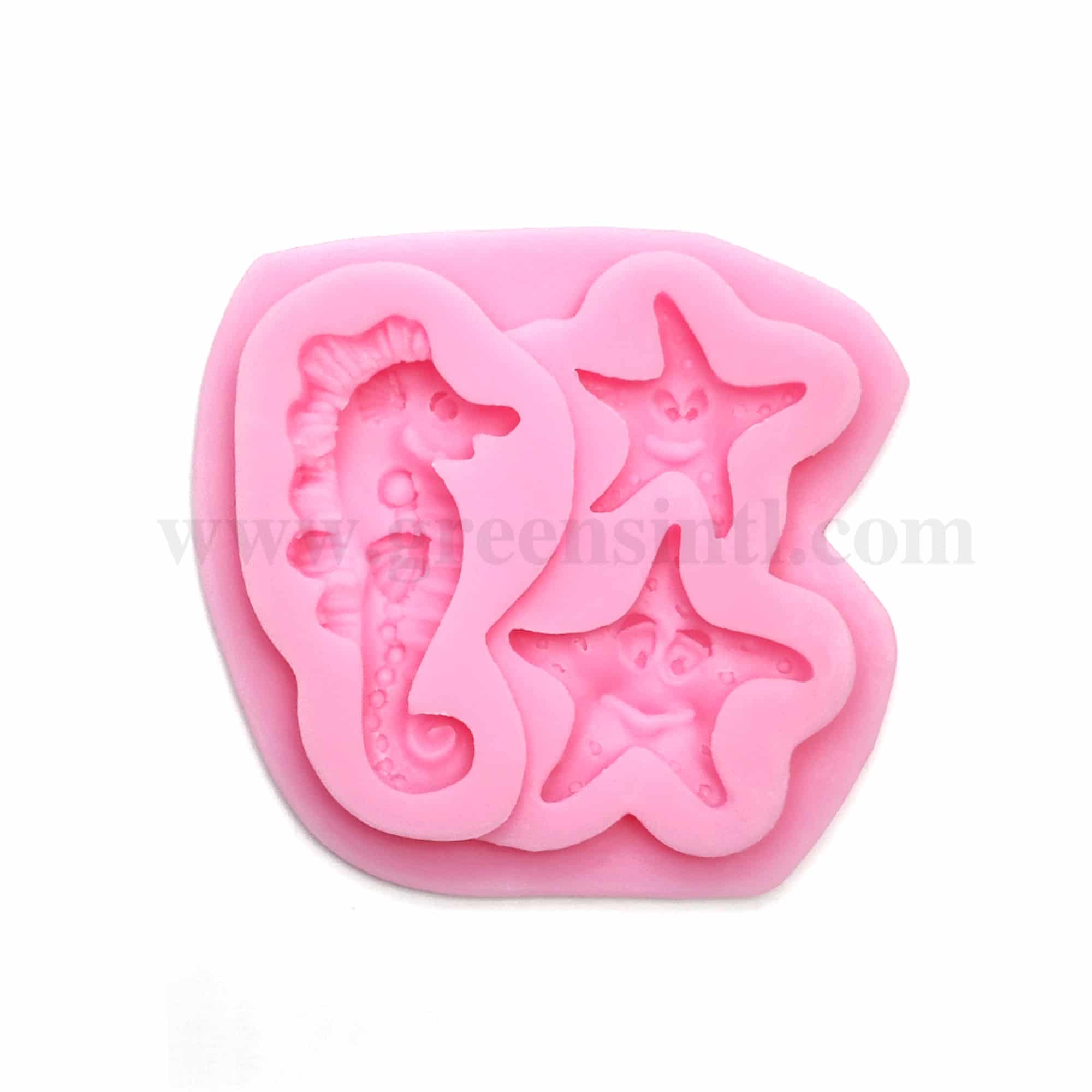 GREENS CHOICE Silicone Mould Seahorse and Star Fish 95 x 88 x 14 mm