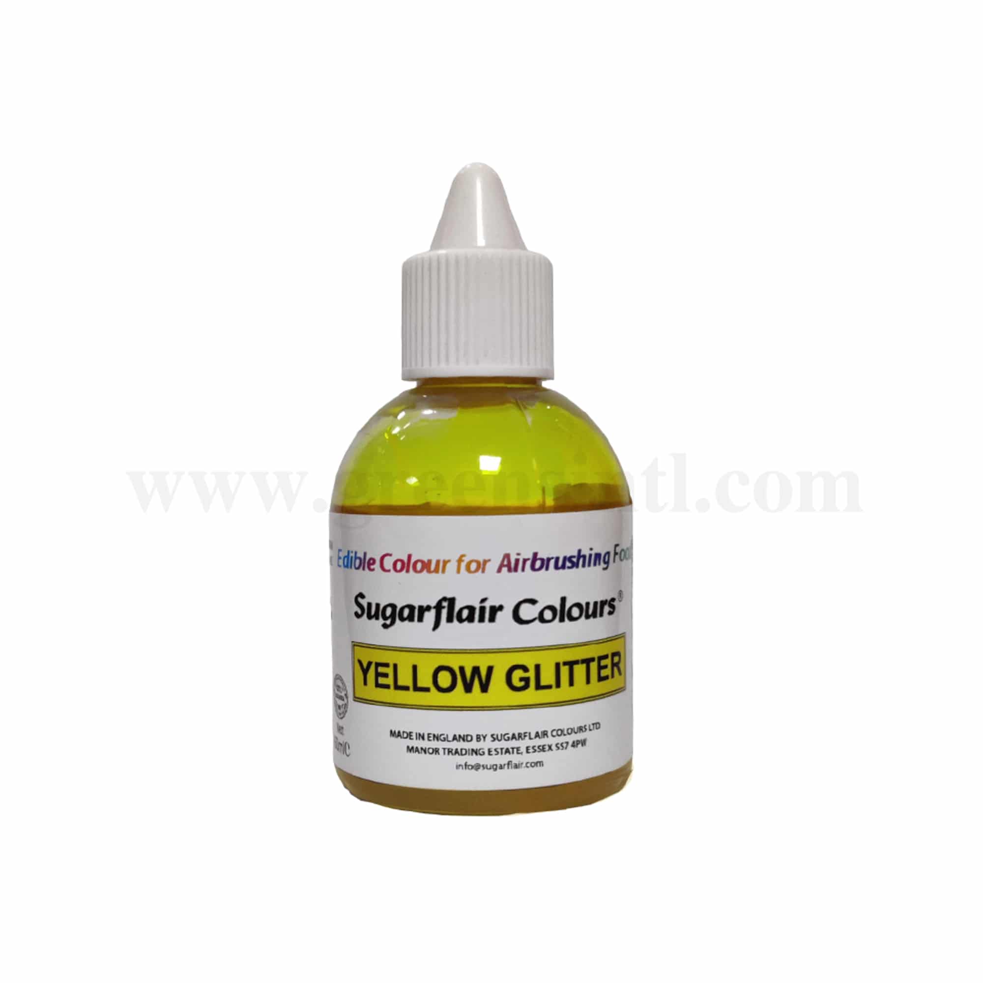 SUGARFLAIR Airbrush Colour Yellow Glitter 60 ml