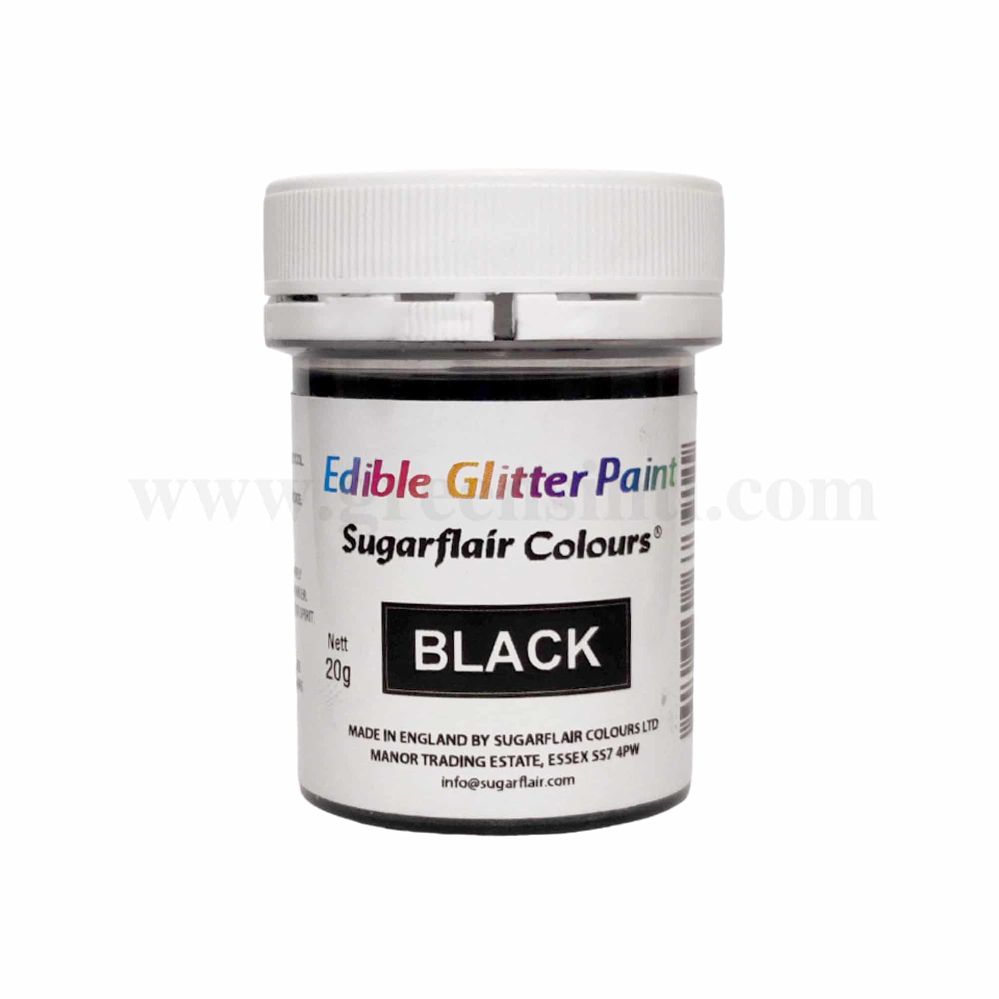 SUGARFLAIR Edible Glitter Paint Black 20 g