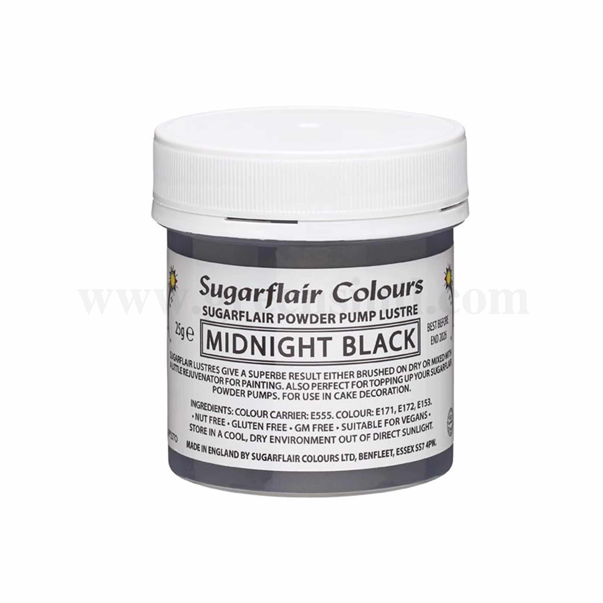 SUGARFLAIR Edible Glitter Dust Midnight Black 25g