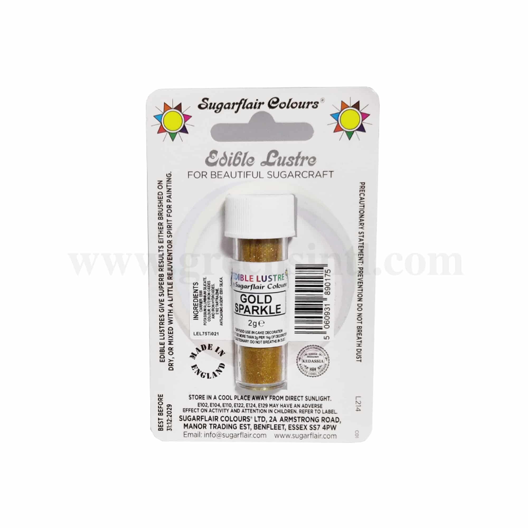 SUGARFLAIR Edible Lustre Gold Sparkle 2g