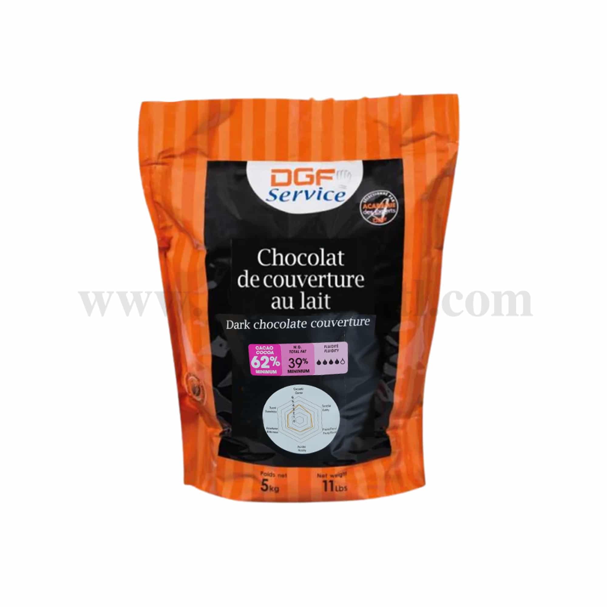 DGF Dark Couverture Chocolate Coins 62% -5 Kg