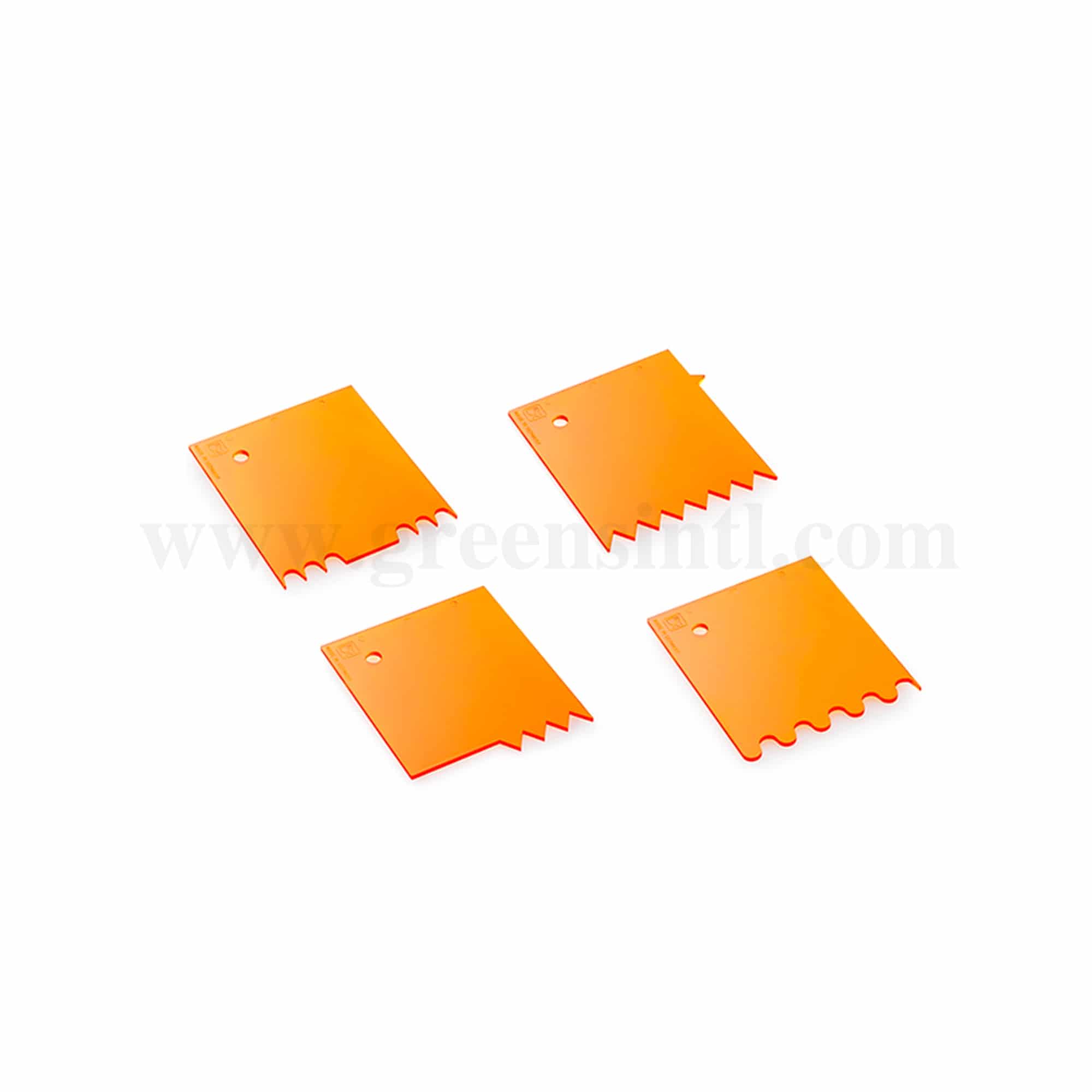 THERMOHAUSER Dough scraper / comb scraper orange Set of 4