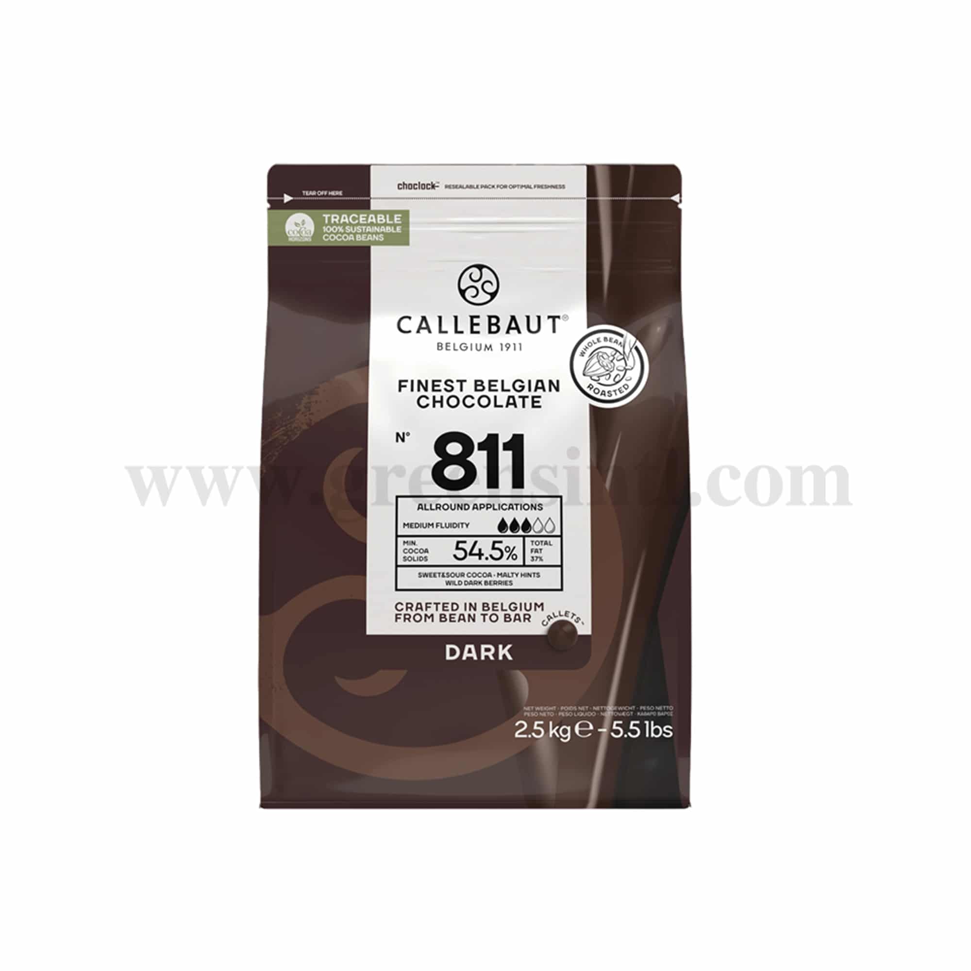 CALLEBAUT Dark Chocolate Callets 811-54.5%-2.5 Kg