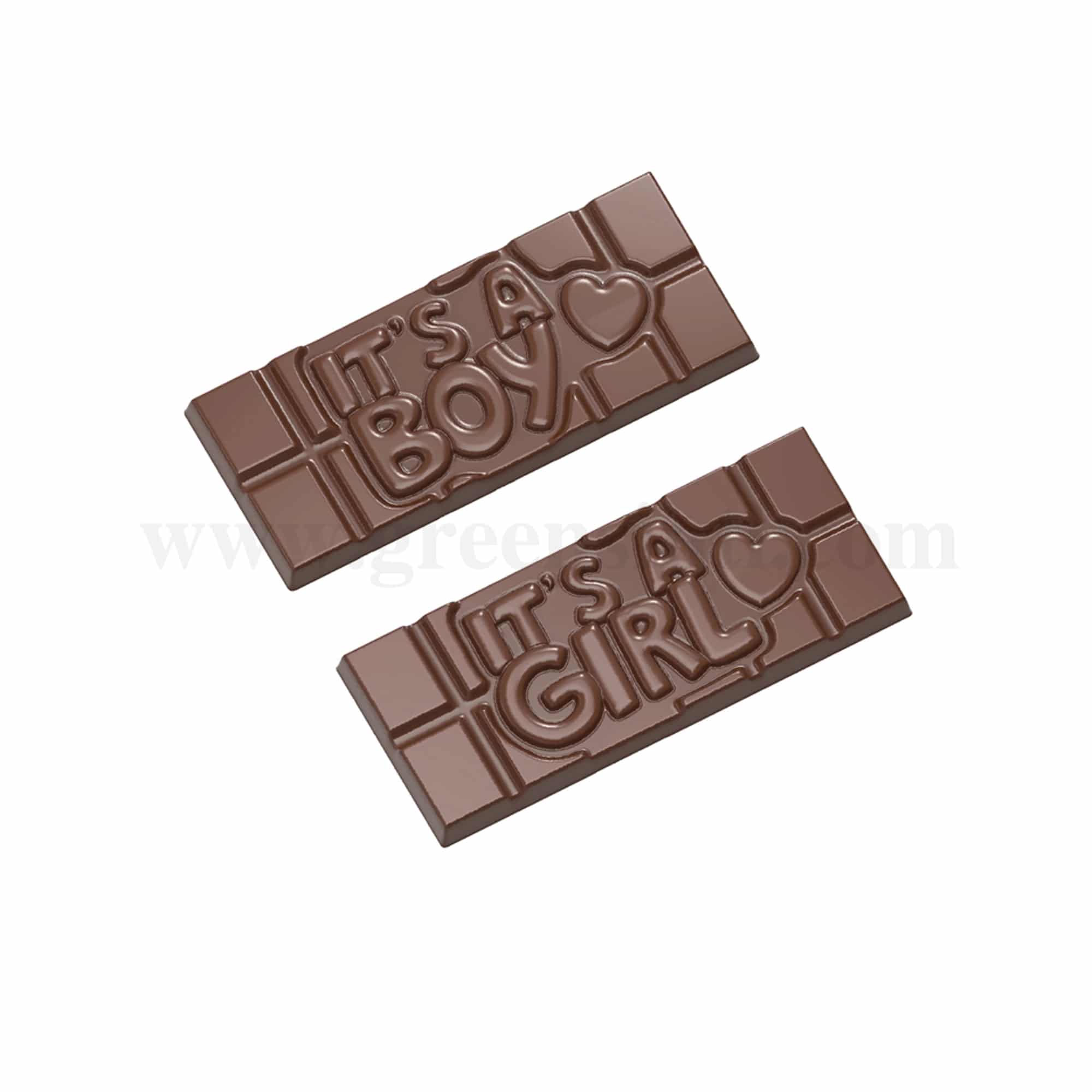 CHOCOLATE WORLD Chocolate Mould Tablet It’s a Boy/It’s a Girl 118 x 50 x h 8 mm