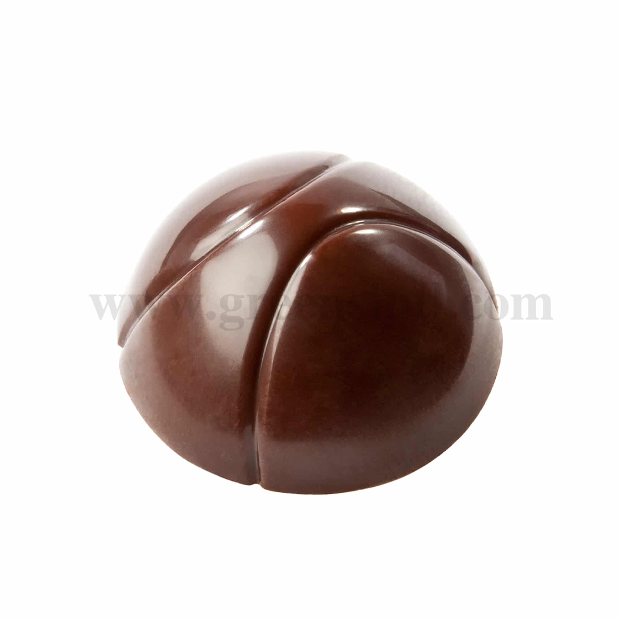 CHOCOLATE WORLD Chocolate Mould Half Sphere with 2 Strips 26.5 x 26.5 x h 14 mm