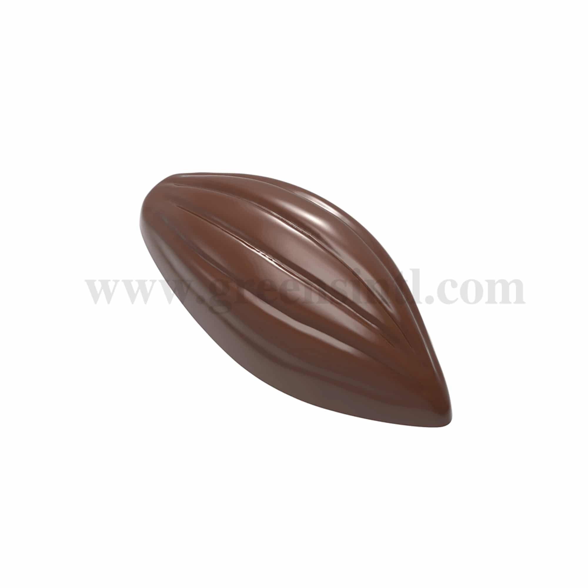 CHOCOLATE WORLD Chocolate Mould Cocoa Bean with 6 lines 48 x 21 x h 14.5 mm