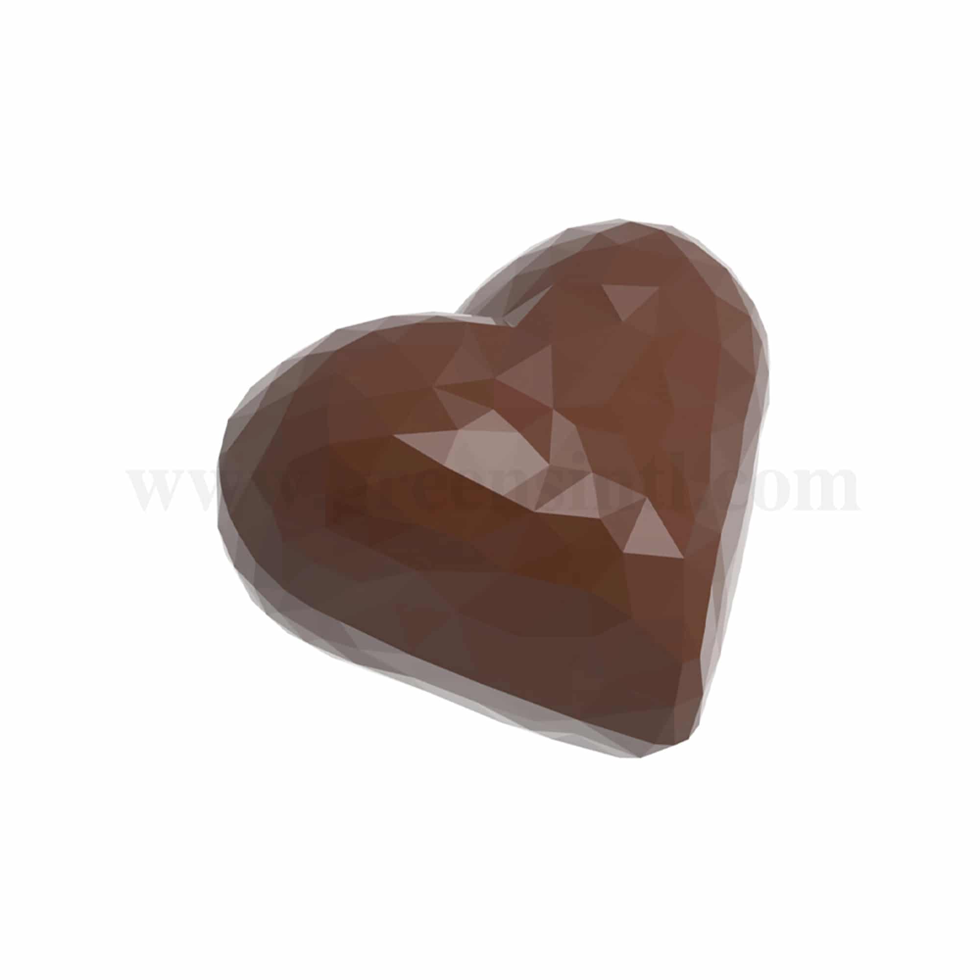CHOCOLATE WORLD Chocolate Mould Heart Facet Double 34 x 28.5 x h 12 mm