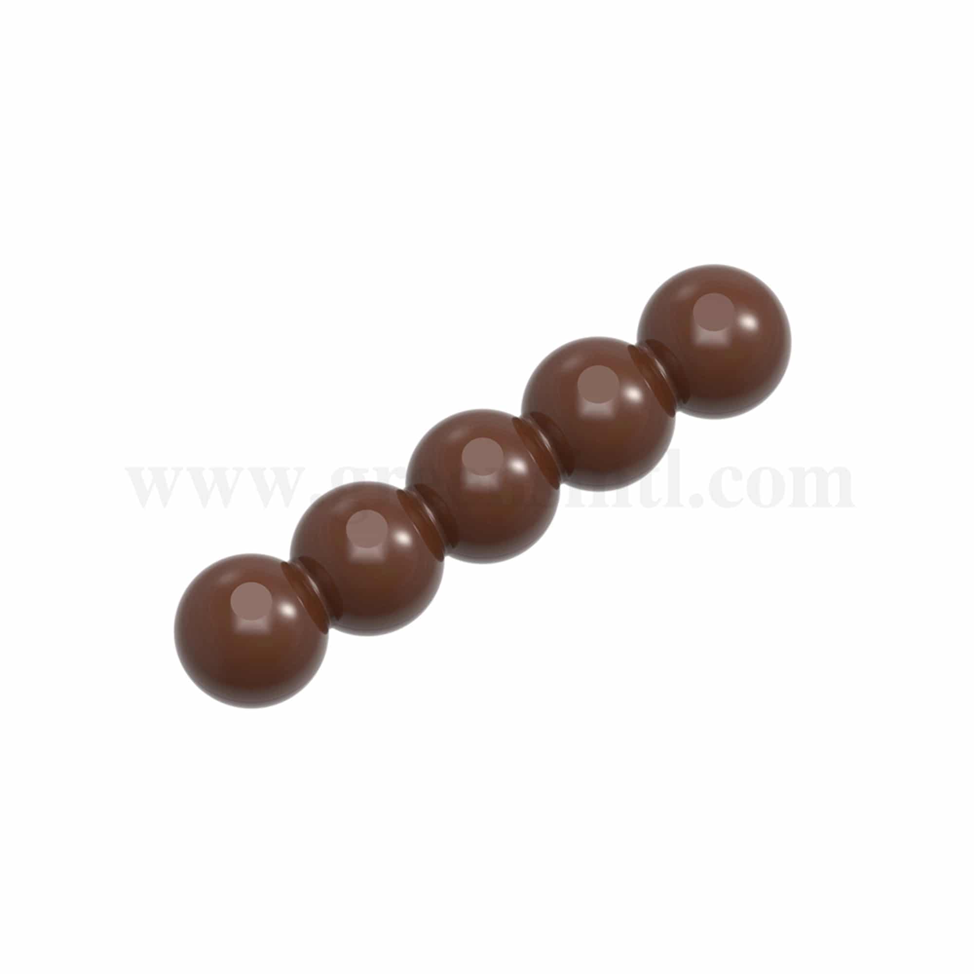 CHOCOLATE WORLD Chocolate Mould Double Bar with 5 Balls 124 x 27 x h 13 mm