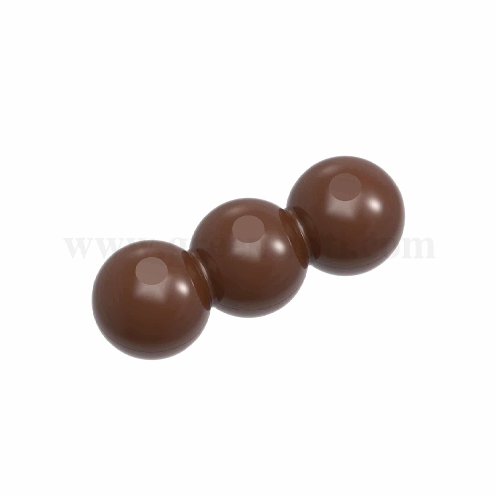 CHOCOLATE WORLD Chocolate Mould Double Bar with 3 Balls 75 x 26 x h 12 mm
