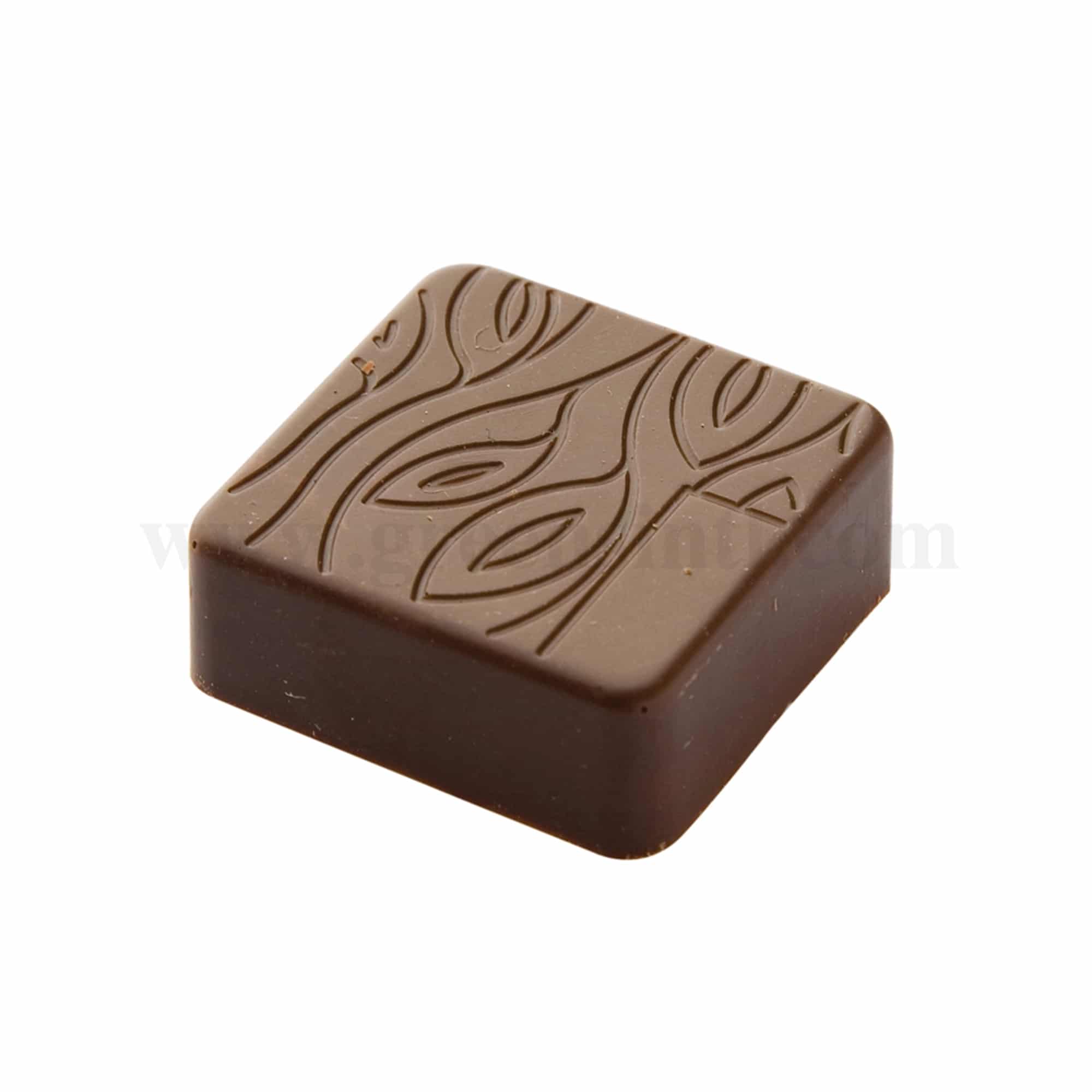 CHOCOLATE WORLD Chocolate Mould Square Leaf motif 27 x 27 x h 12 mm