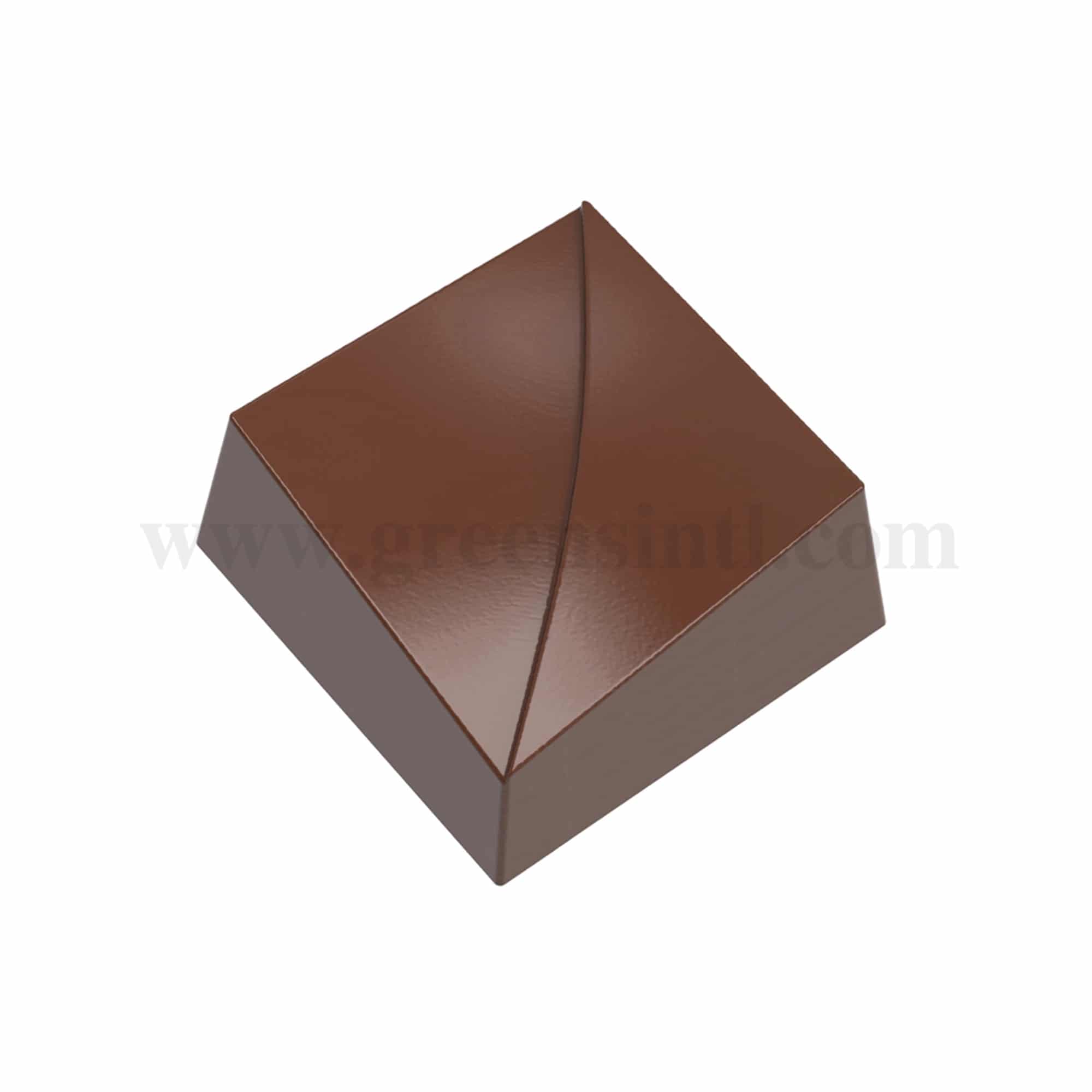 CHOCOLATE WORLD Chocolate Mould Square with Line 28 x 28 x h 16.5 mm