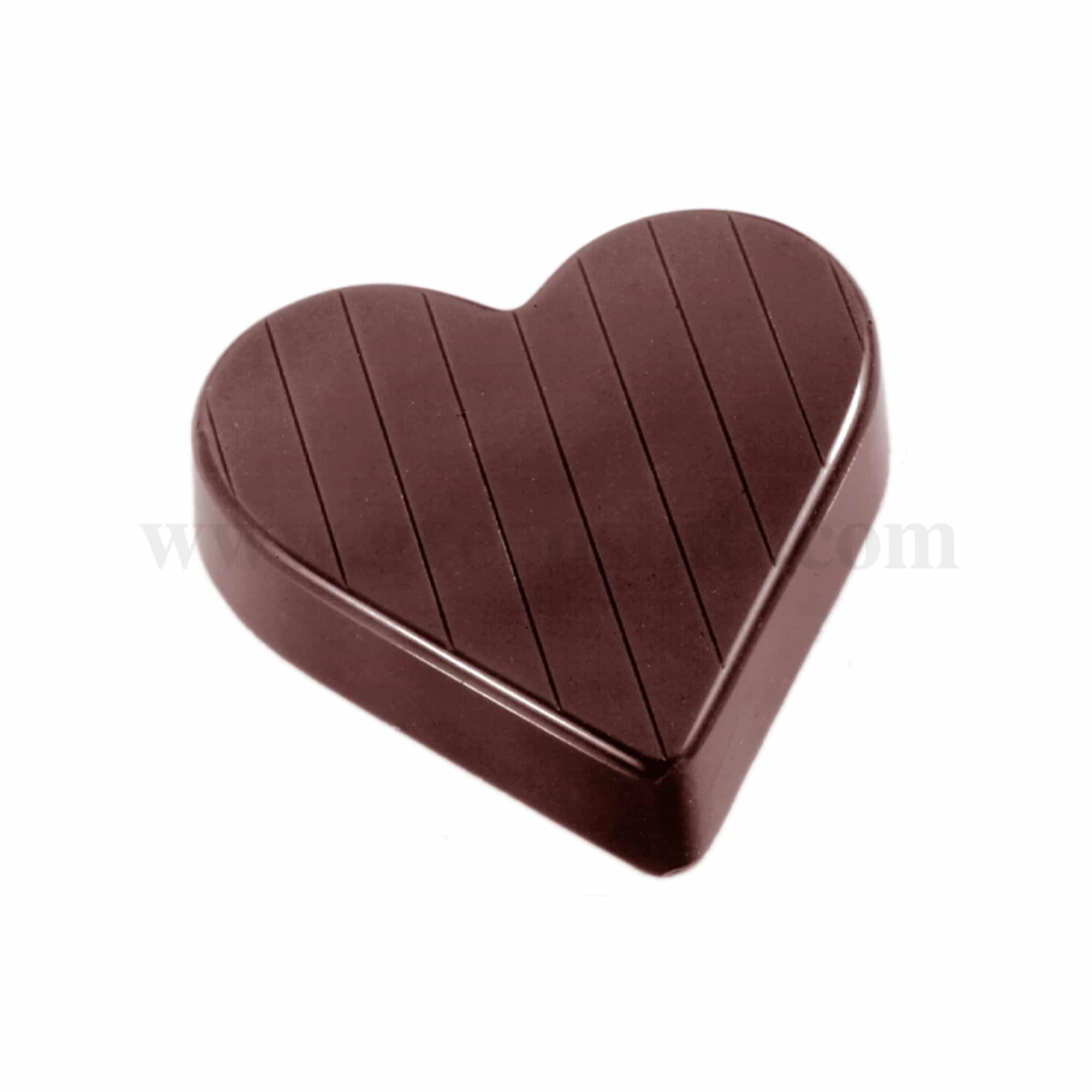 CHOCOLATE WORLD Chocolate Mould Heart Striped 52 x 46 x h 11 mm