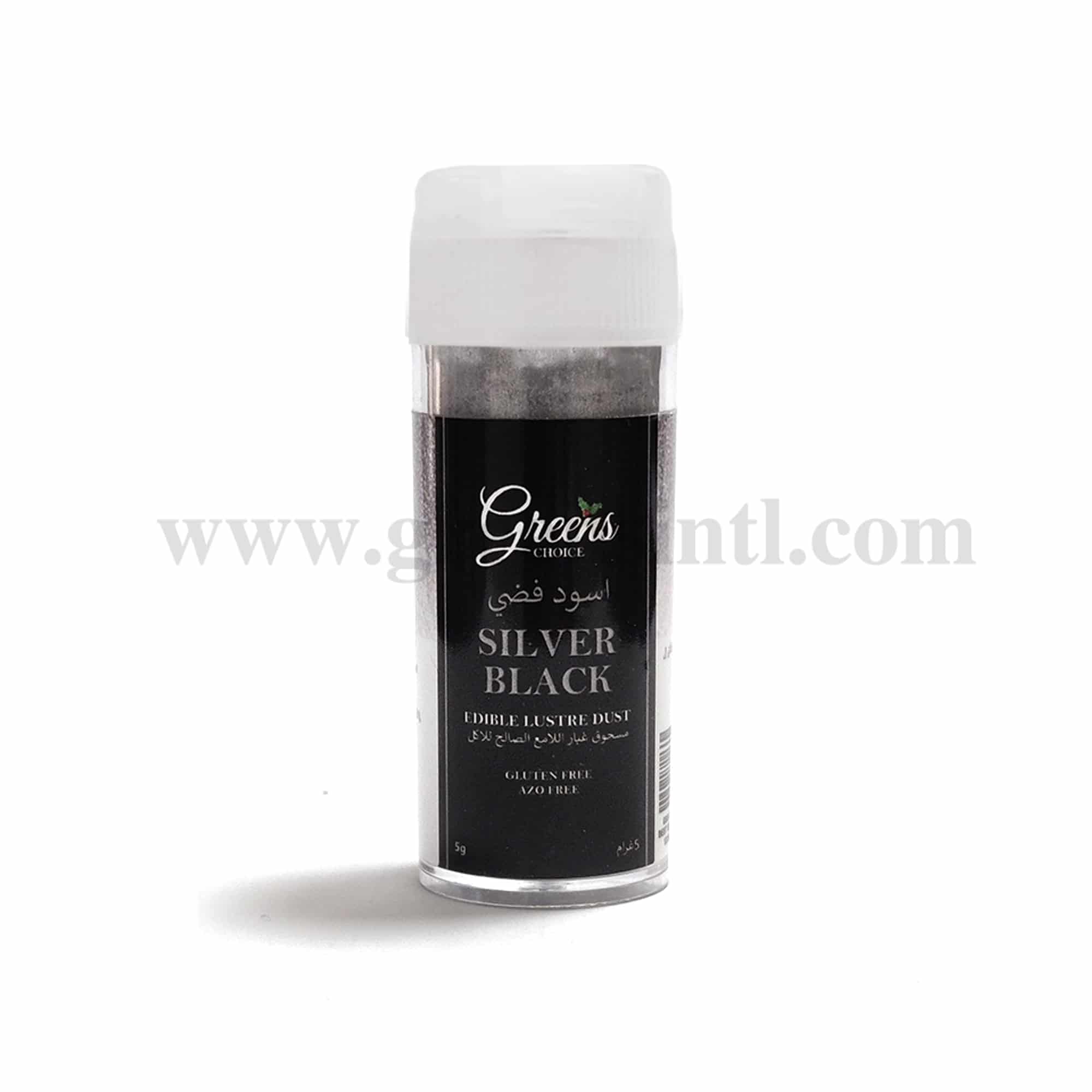 GREENS CHOICE Edible Lustre Dust Silver Black 5 g
