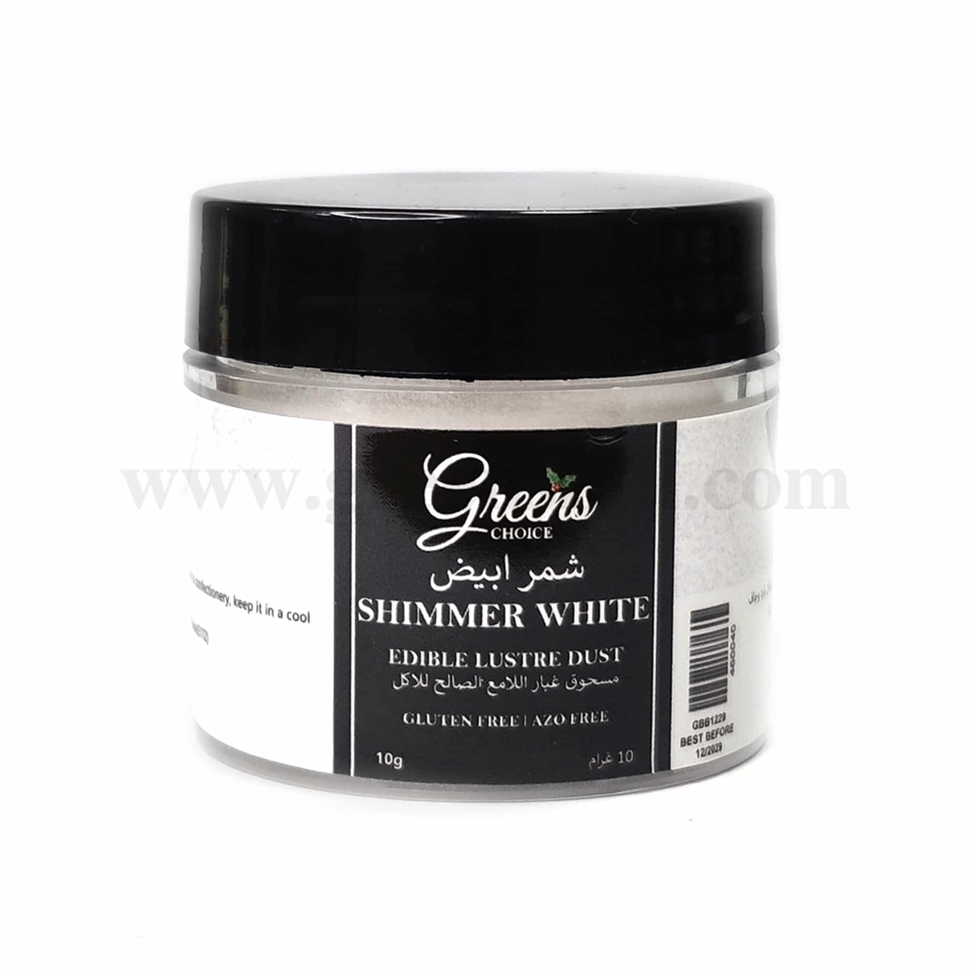 GREENS CHOICE Edible Lustre Dust Shimmer White 10 g