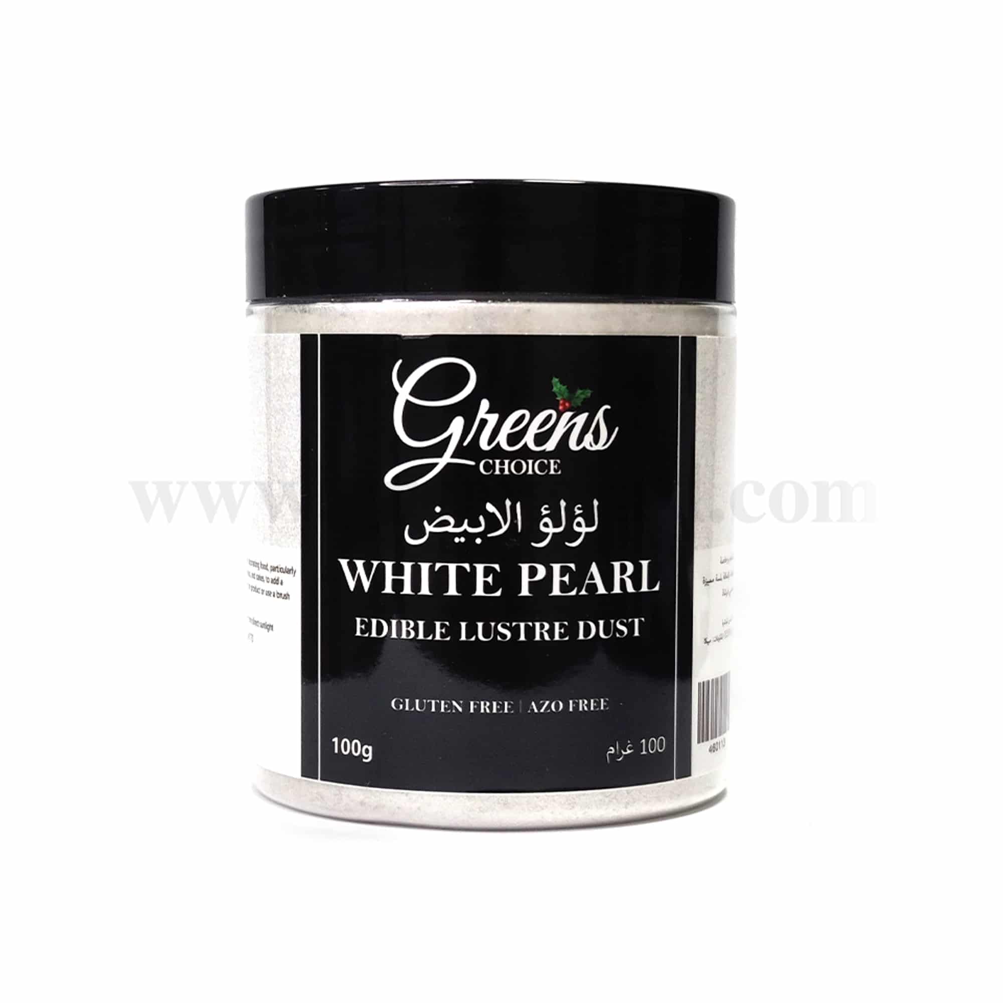 GREENS CHOICE Edible Lustre Dust White Pearl 100 g