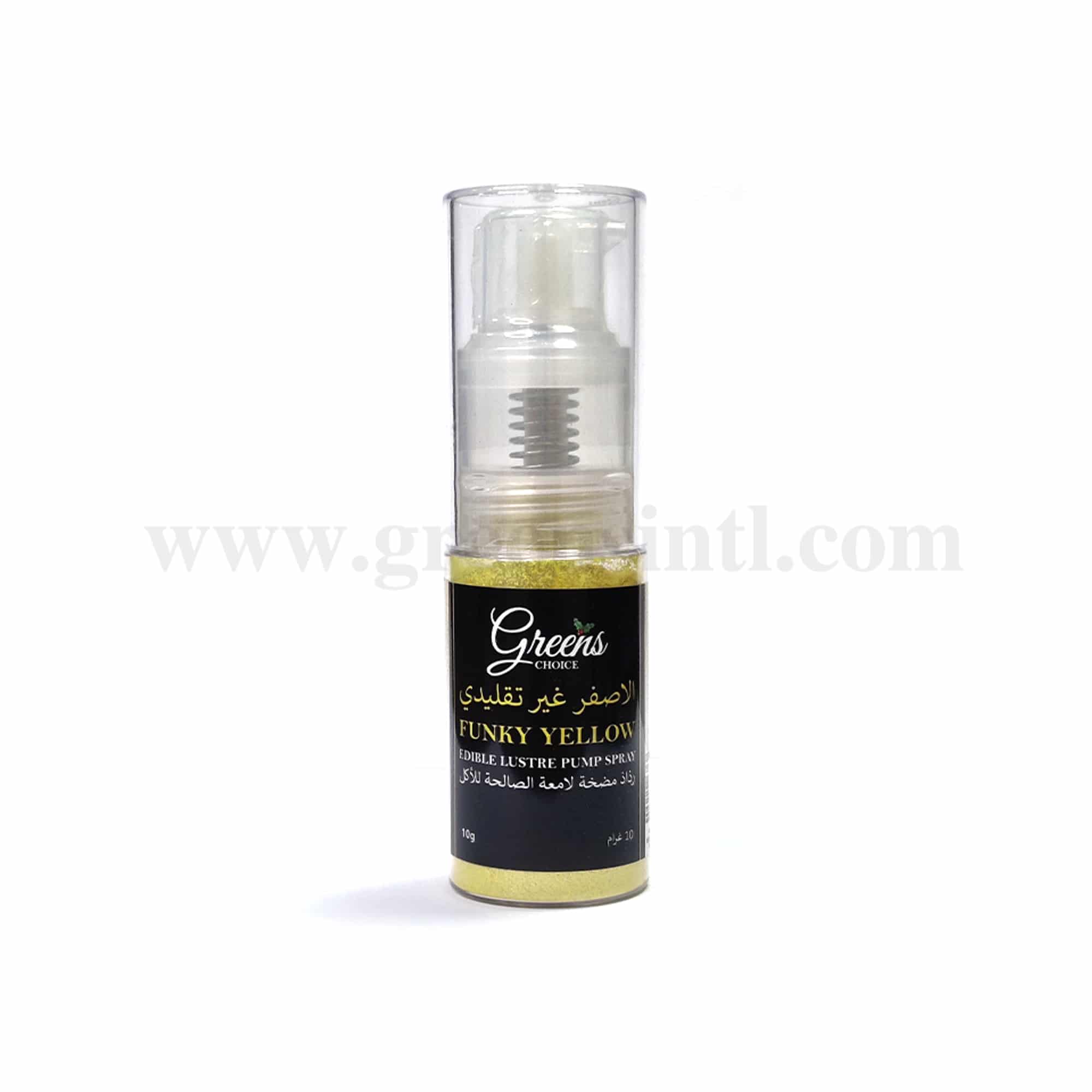 GREENS CHOICE Edible Lustre Dust Pump Spray Funky Yellow 10 g