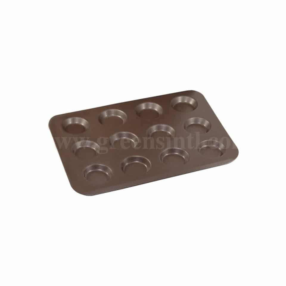 GOBEL Non-stick Tray for 12 mini tartlets 320x245x10 mm-indent D55 mm