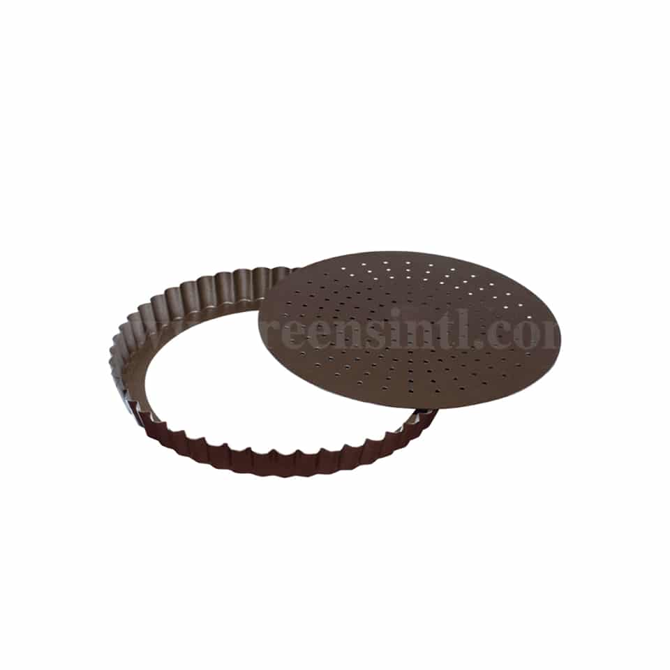 GOBEL Non-stick Perforated Round fluted pie dish Removable bottom D220 x h28 mm