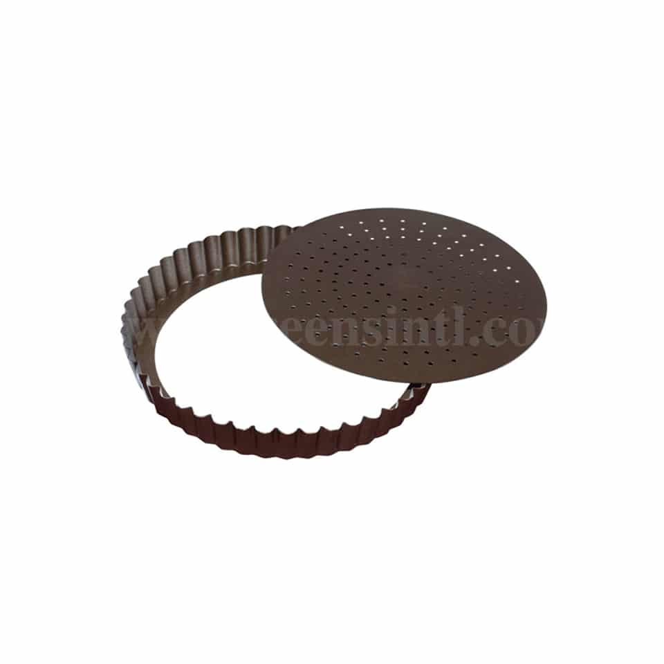 GOBEL Non-stick Perforated Round fluted pie dish Removable bottom D260 x h28 mm