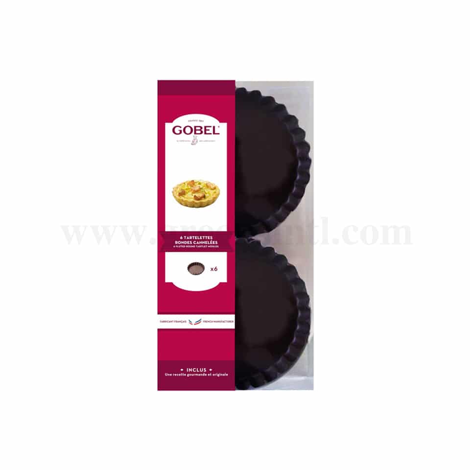 GOBEL Non-stick Round fluted tartlets D100 mm Set of 6