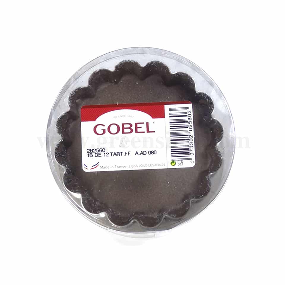 GOBEL Non-stick Round Fluted Tartlet Mould - D80 mm Set of 12