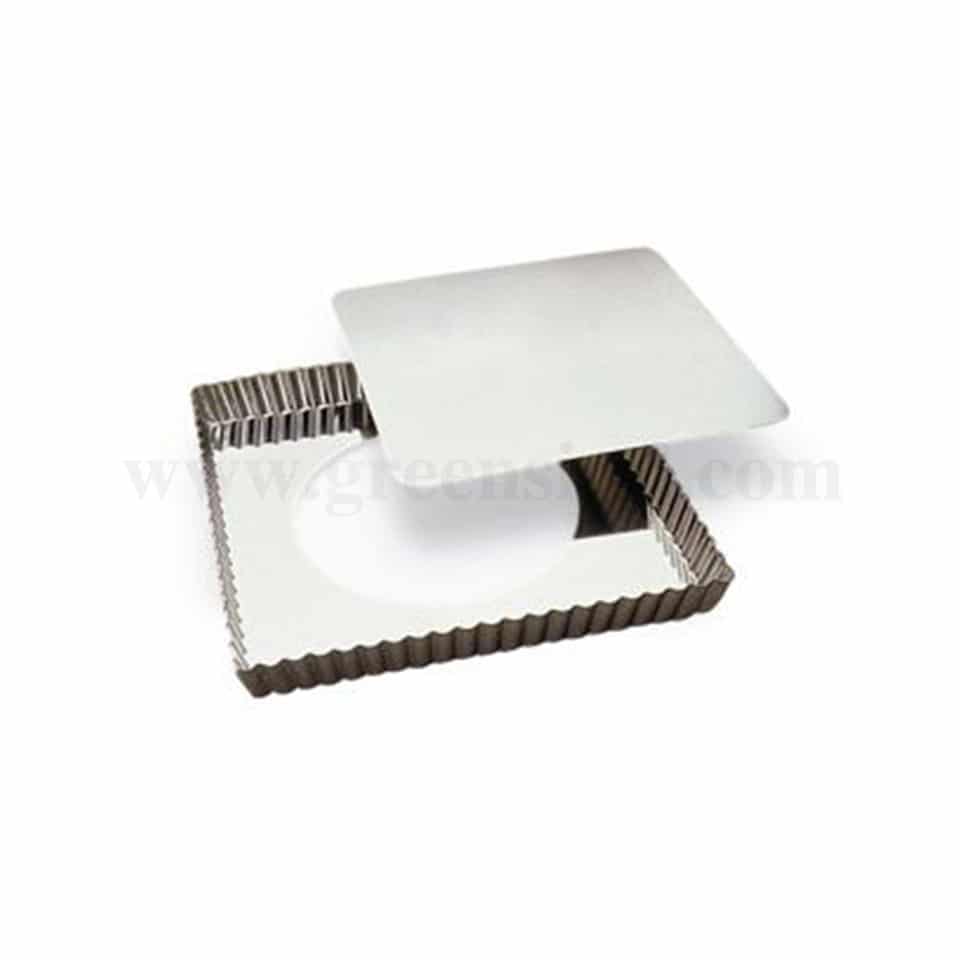 GOBEL Fluted square pie Removable Bottom 230x230 mm ext dim / 220x220 mm int dim - h25mm