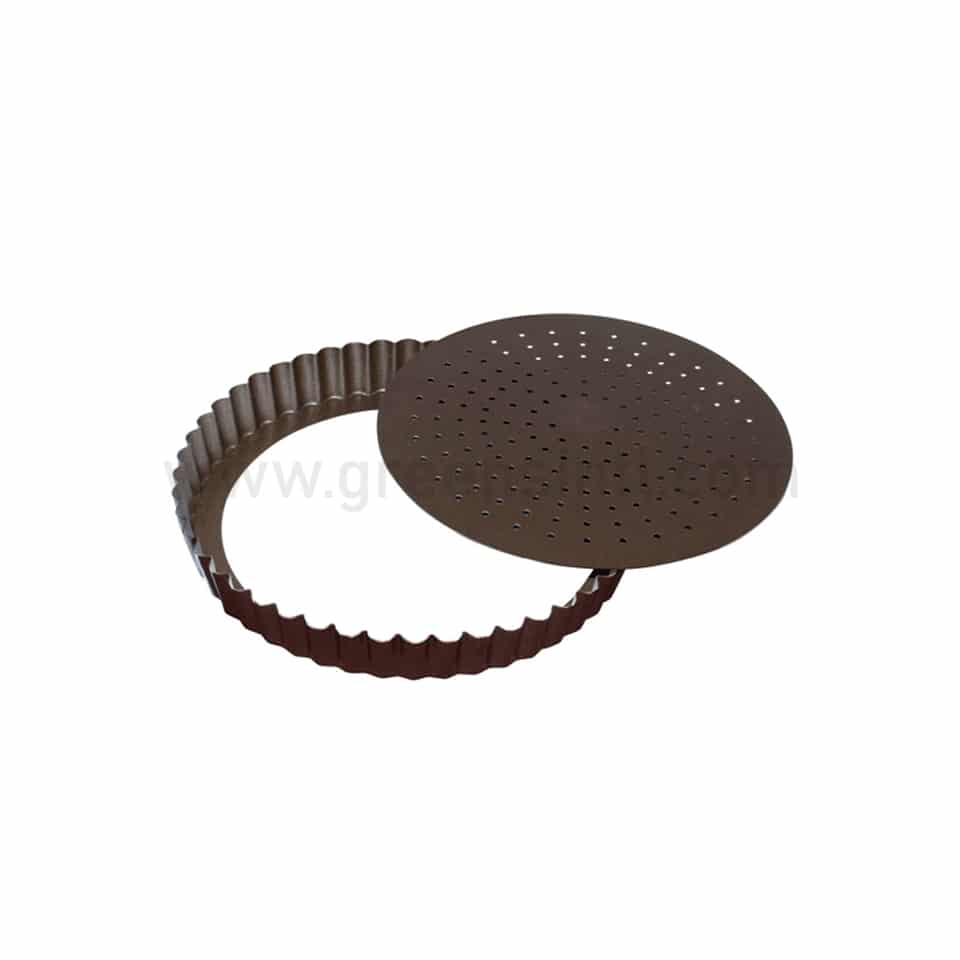 GOBEL Non-stick Perforated Fluted mould removable bottom - D300 xh28 mm