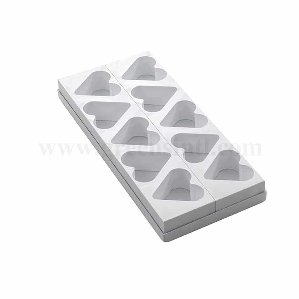 MARTELLATO Plastic Mould For Monoportions Heart 78.5 x 72.5 x h 40 mm-10 Pcs