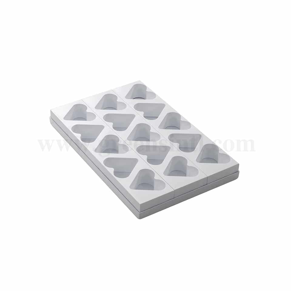 MARTELLATO Plastic Mould For Monoportions Heart 78.5 x 72.5 x h 40 mm-15 Pcs
