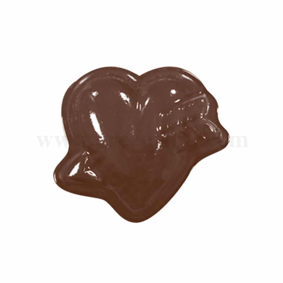 MARTELLATO Thermoformed Chocolate Mould Small Hearts with Arrow 33 x 33 x h 7 mm