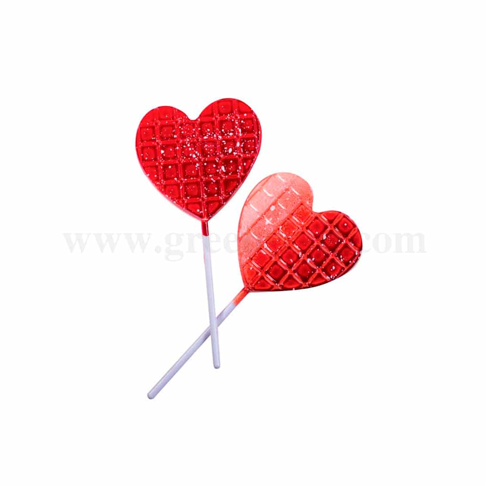 MARTELLATO Thermoformed Plastic Chocolate Mould Lollipop Heart