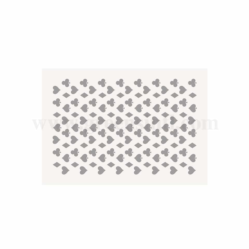 MARTELLATO Decorative Stencil GS17 Play Card (Hearts, Clubs, Diamonds & Spades)
