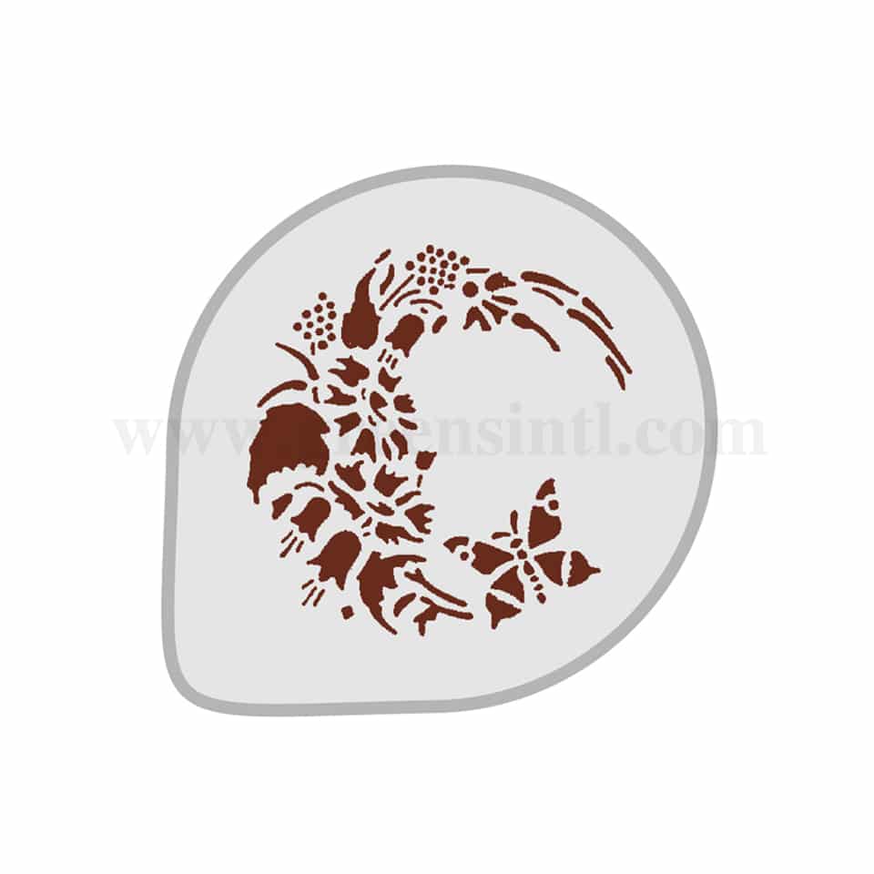 MARTELLATO Decorative Stencil Flowers and Butterfly D260mm