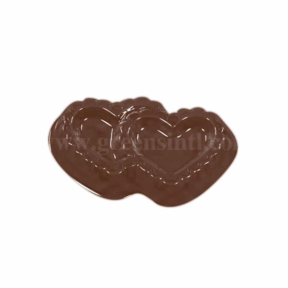 MARTELLATO Thermoformed Chocolate Mould Double Filigree Heart 44 x 32 x h 7 mm