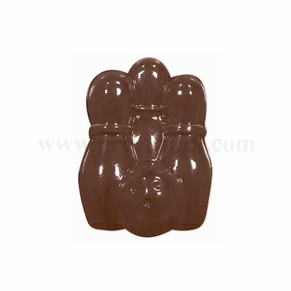 MARTELLATO Thermoformed Chocolate Mould Bowling Pins & Ball 35x48 h17mm
