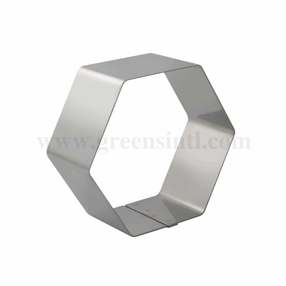MARTELLATO Stainless steel hexagonal Cake Band D 80 x h 40 mm