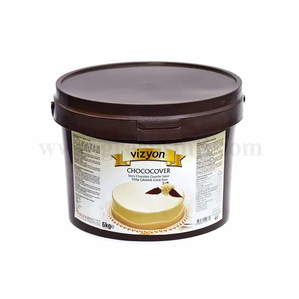 VIZYON Chococover Ivory Chocolate Ganache Sauce 6 Kg
