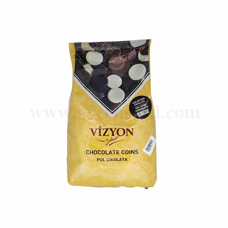 VIZYON SELECT Dark (Bitter) Couverture Chocolate 55% Coins 2.5Kg