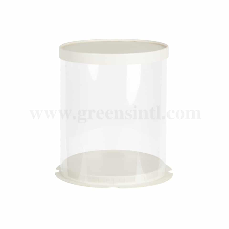 GREENS CHOICE Plastic Foldable Cake Box Round White D 22 x H 32 cm