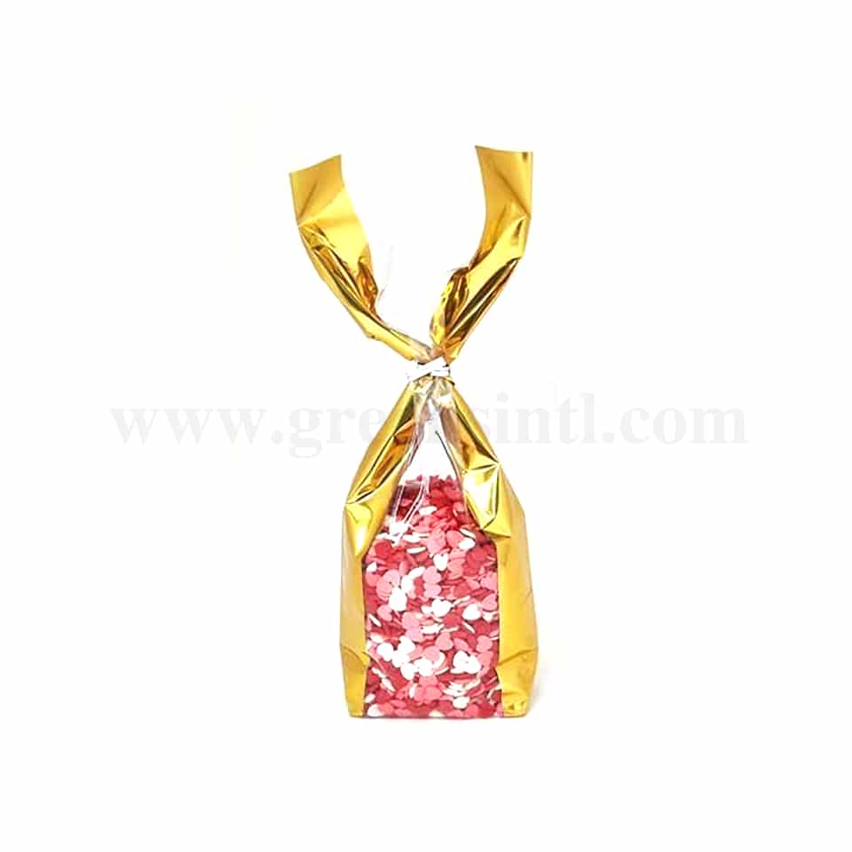 GREENS Cellophan Bag Gold Large Bandes 260 x 120 mm-100 Pcs